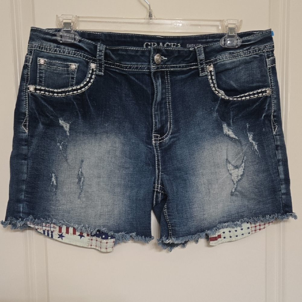 Grace Women's Jean Shorts - Dark Blue
